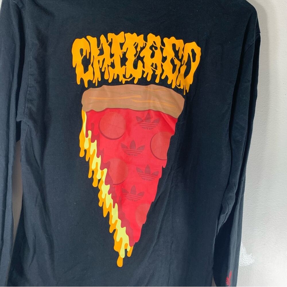 Adidas Chicago Deep Dish Pizza Long Sleeve Shirt Size SMALL Mens - Picture 3 of 9